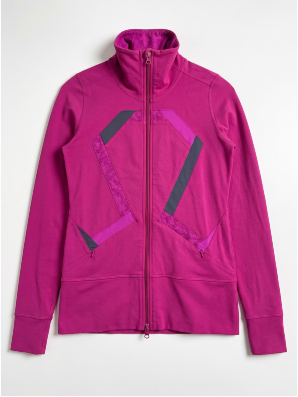 LULULEMON Origami Stride Fuchsia Pink Jacket Casual Athleisure Gym Yoga, Sz 4